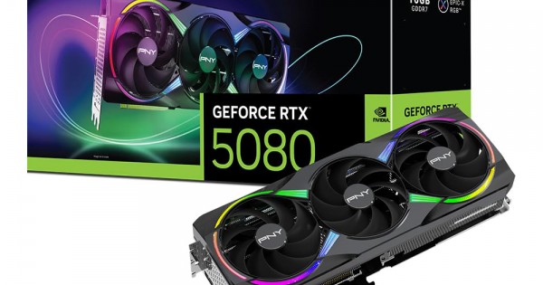 PNY NVIDIA GeForce RTX 5080 ARGB 16GB GDDR7 Epic-X RGB